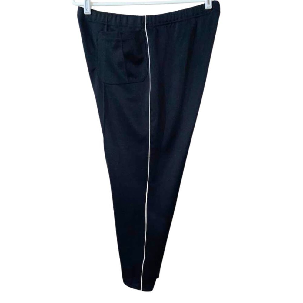 Vintage Gap Track Pants Joggers With Pockets - Black with White Piping Sz. Large